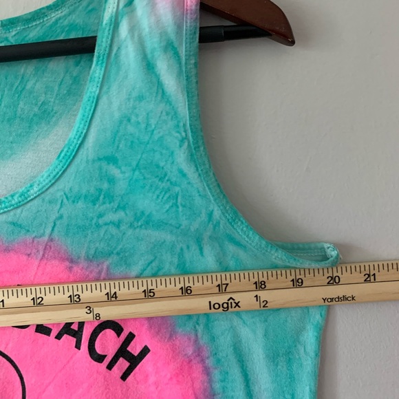 Vintage Retro Tie Dye Daytona Beach Sleeveless Fringe Swim Coverup Size XL - Picture 7 of 8